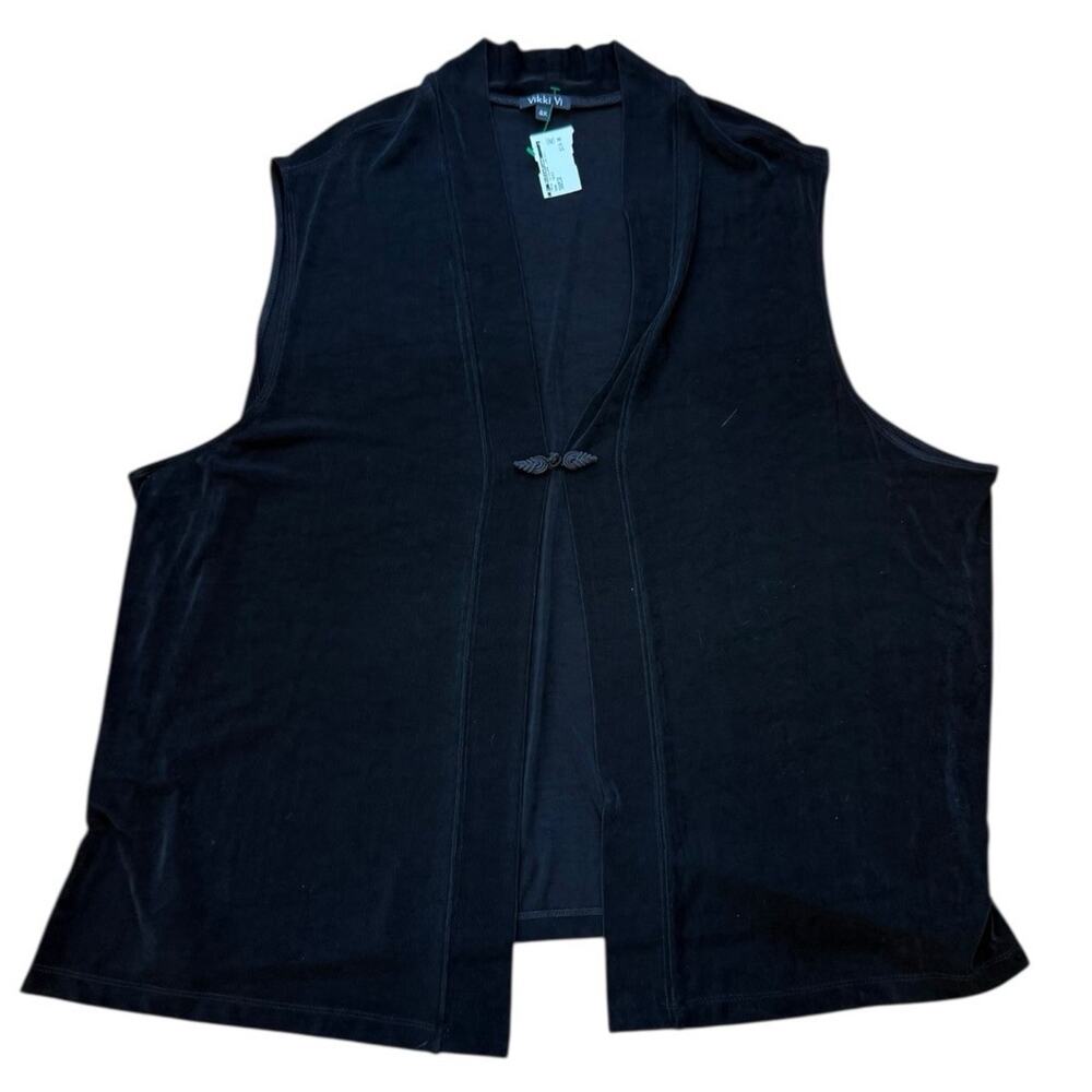 NWT Vikki V 4X Slinky Knit Swing Vest Sleeveless Cardigan‎ Travel Workwear Party